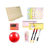 아이비스 독서대 + 스톱워치 + 컴퓨터 사인펜 2p + 연습장 12p + 위클리 플래너 2p + 수정테이프 + 3색 볼펜 + 미니볼 레드 15cm 수험생 문구세트, 랜덤발송, 1세트