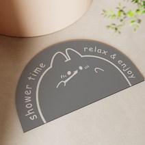 센스팟 규조토 반달 발매트 2p, 그레이 토끼