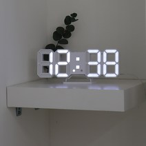 스토리링크 스토리링크 타임캡슐 미니 3D LED 알람 무소음 디지털 전자 탁상 겸 벽시계 SKP-S6111   케이블 1.8m   케이블 5m, 화이트(시계)