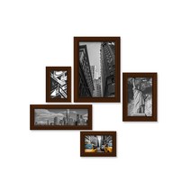 데코 인테리어 모던시티 액자 벽장식 스티커 5종 세트, 뉴욕 + 월넛우드