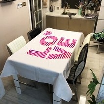러브모드 패턴 다양한 패브릭 사각 테이블보, 5, 90 x 90 cm