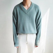 제이에이치스타일 남성용 오버핏 데일리 브이넥 니트 MZROK446