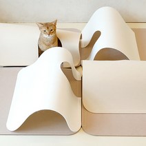 소심한호랑이 고양이 쏙쏙 터널 하우스 특대형 2종 4p 세트, 브라운, 아이보리, 1세트
