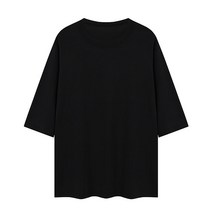 탱커스 여성용 무지 라운드 칠부 티셔츠