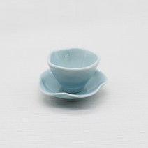 달소금 도자기 꽃잎찻잔, 스카이, 1개