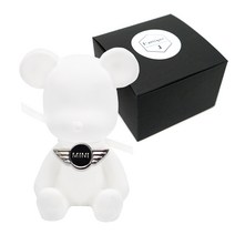 라띠크제이 엠블럼 베어 차량용 방향제 미니쿠퍼 화이트 + 리필 클린코튼 5ml, 1세트