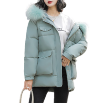 루나글램 여성용 트렌드 모던 패션 빅 퍼 후드 패딩 pen805