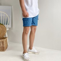 머시따 남성용 카고 스판 린넨 밴딩 반바지