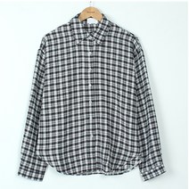 빼빼 여성용 데일리 루즈핏 체크 셔츠 남방
