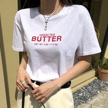시크폭스 여성용 코튼버터 레터링 반팔 티셔츠