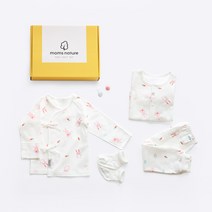 맘스네이처 신생아 오가닉 내의 + 배냇저고리 + 양말 세트