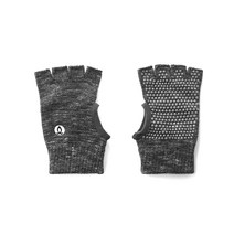 아사나 썸홀 하프 핑거 코튼 논슬립 미끄럼방지 요가 필라테스 헬스 장갑 양손 세트 2p, 멜란지