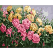 플레이어바웃 유화 피포페인팅 DIY 명화 그리기 40 x 50 cm 장미 가든, 혼합색상