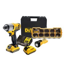 디월트 12V MAX 컴팩트 충전 임팩트 드라이버 DCF815D2T + 10 컴포넌트 부품함 DWST14835 세트, 1세트