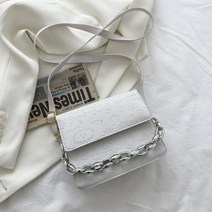 낙서 펀칭 가죽 크로스 미니백