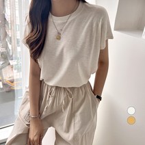 세컨그라운드 여성용 린넨 가오리 티셔츠
