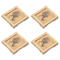 다도 대나무 장식 컵받침 4p, 02