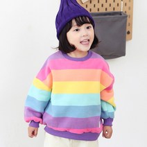 초코몽 아동용 양기모 무지개 맨투맨