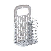 걸이식 접이형 빨래바구니, 그레이, 1개