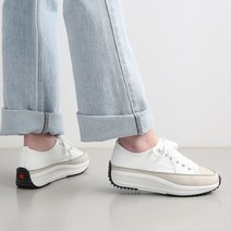 단골언니 여성용 후후 로우 가죽 키높이 스니커즈 5cm