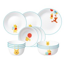 코렐 푸와 친구들 원형 3인 홈세트 12p, 화이트, 5종