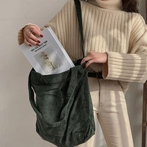 낭만라운지 딘벨리 코듀로이 숄더 에코백