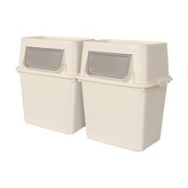 리빙스마일 탱크 분리수거함 대형, 화이트, 2개