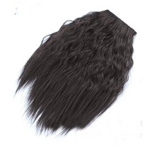 하이유니 히피 펌 헤어뽕 정수리 붙임머리 피스 9 x 32 cm, 브라운블랙