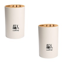 앤티스 덴드롱 나이프 보관함 원형, 화이트, 2개