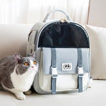 펫포에버 강아지 고양이 마카롱 이동 백팩, 그레이