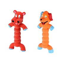 파스텔펫 강아지 롱 라텍스 장난감 Free, 오렌지, 레드, 2개