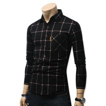 블루포스 남성용 팔린 기모 체크남방 캐주얼셔츠