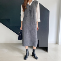 허팅유 하프 포켓 니트 조끼 롱 원피스 cpops8138k29