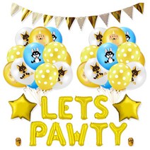 마켓감성 반려동물 LETS PAWTY 슈트 생일 테마 파티 세트 도트, 골드, 1세트