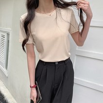 레몬소울 여성용 시포드 골지 반팔티