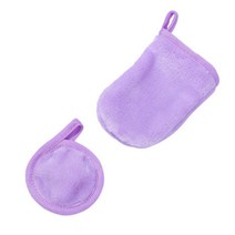 페이스 케어타올 + 클렌징타올, 1세트, 퍼플