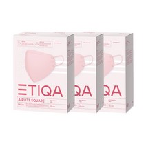 에티카 에어라이트 스퀘어 마스크 중형, 핑크, 10개입, 3개