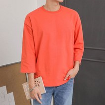 맨타임 남성용 YOW 루즈핏 10수 데일리 7부 티셔츠