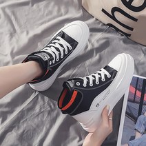 럭키도라 여성용 패션니팅 하이탑 스니커즈 GH35_RD_845