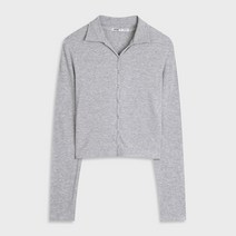 미쏘 여성용 버튼 포인트 가디건형 긴팔 티셔츠