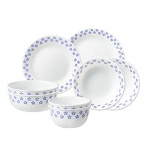 코렐 베리 페리 플라워 원형 2인 홈 식기세트 8p, 혼합색상, 한국형 밥공기 330ml x 2p + 국대접 480ml x 2p + 앞접시 2p + 원형접시 소 + 중