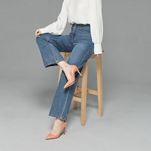 윈디윈디 여성용 뉴욕 난스판 빅사이즈 중청 일자 와이드 데님 청바지 D09G8_wj3179