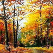 밀스턴 5D 비즈 계절풍경 다이아몬드십자수 DIY 키트 30 x 40 cm, 산속단풍길, 1세트