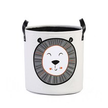 ABM 사자 캔버스 수납 바구니 대, 1개