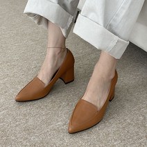 콤마슈 여성용 기본 베이직 하이힐 로퍼 TW7092