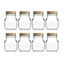 다용도 유리병 사각 골드캡, 8개, 240ml