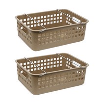 와이어 바스켓 대 16L, 브라운, 2개
