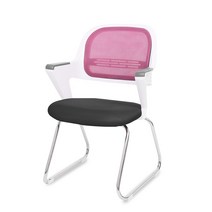 청심의자 알라딘 고정의자 화이트바디 메쉬 AF-700_WH, 투톤핑크