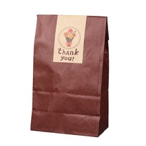 종이봉투 소 50p + 크라프트 마감스티커 50p, 브라운, 1세트
