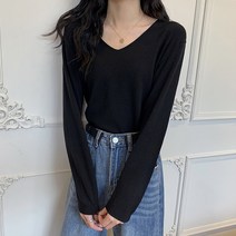 레몬소울 여성용 조쏘 브이넥 컬러 니트티